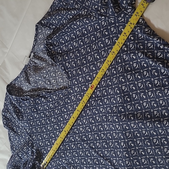 GAP 🐦 Vtg Y2K 🌾 Lightweight Long-sleeve Cornflower Blue Floral Blouse 🪺 Sz S - Picture 11 of 16